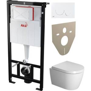 Комплект Унитаз подвесной Duravit ME by Starck 2530090000 + Инсталляция AlcaPlast Sadromodul AM101/1120-001 + Кнопка THIN M670