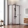 Душевой уголок Am.Pm Gem W90G-405-9090-BT профиль черный матовый, стекло прозрачное, 90x90x195 фото 3