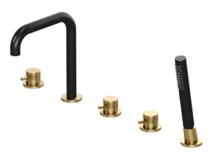 Смеситель на борт ванны Allen Brau Priority 5.31007-GB31 золотой, черный