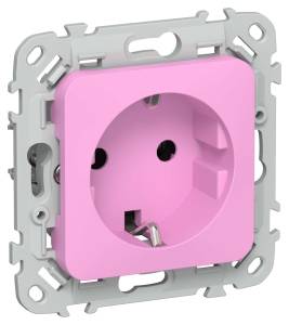 Розетка 1-местная с заземлением IEK Flite FI-R11-16-1-K99 пурпурный