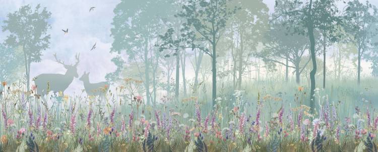 Бесшовные Eco обои Ortograf Flora 33681 Misty meadow Ворс ОЕ