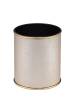Мусорное ведро Geralis M-PLG1-S 6л, punto бежевое, кант золото, внутренний цвет черный