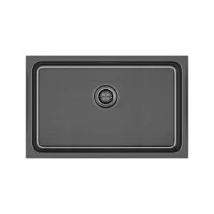 Кухонная мойка Paulmark Vista PM307444-GM 74x44 вороненая сталь
