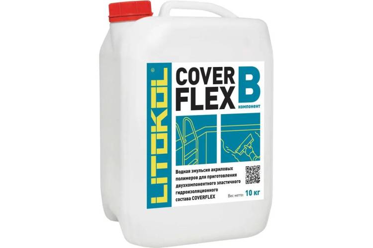 Гидроизоляция полимерцементная Litokol Coverflex компонент B светло-серый 10 кг