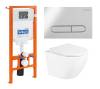 Комплект Унитаз подвесной BelBagno Uno BB3105CHR/SC + Система инсталляции для унитазов BelBagno BB002-80  с кнопкой смыва BB005-PR-CH
