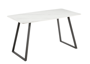 Стол обеденный Stool Group Vermont T-122 Snow stone, top gr legs DUAL керамика белая, ножки серые 140x80x76