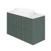 Тумба с раковиной La Fenice Terra Twin Grigio NFNC-01-TER-G-100-2-3-M-GG серо-зеленая матовая, 100 см