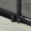 Душевая дверь в нишу MaybahGlass MGD-1638-6 профиль черный, стекло графит, 160x195 фото 5
