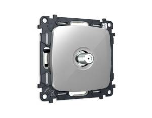 Комплект механизма TV розетки SAT Ambrella Volt MO MO413050 серебро глянец