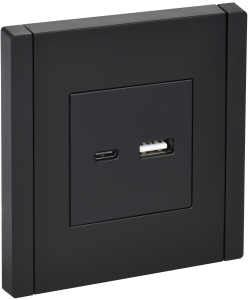 Розетка USB type A+C IEK Forte&Piano FP-U22-D31-K02 черный