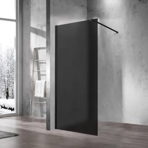 Душевая перегородка Vincea Walk-In (Волк-Ин) VSW-1H100GFB профиль черный матовый, стекло матовое тонированное, 100x200