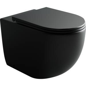 Унитаз приставной Ceramica Nova Metropol CN4004MB безободковый, с крышкой-сиденьем микролифт, черный матовый