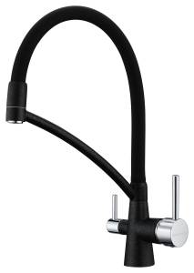 Смеситель для кухни Paulmark Siegen Si213111-BLM с гибким изливом, черный