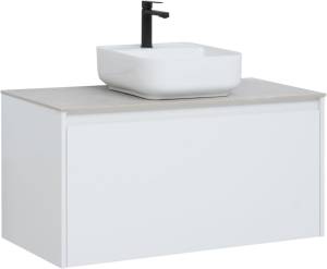 Тумба под раковину Aquanet Nova Lite 100 242580 1+1 ящика, белый глянец