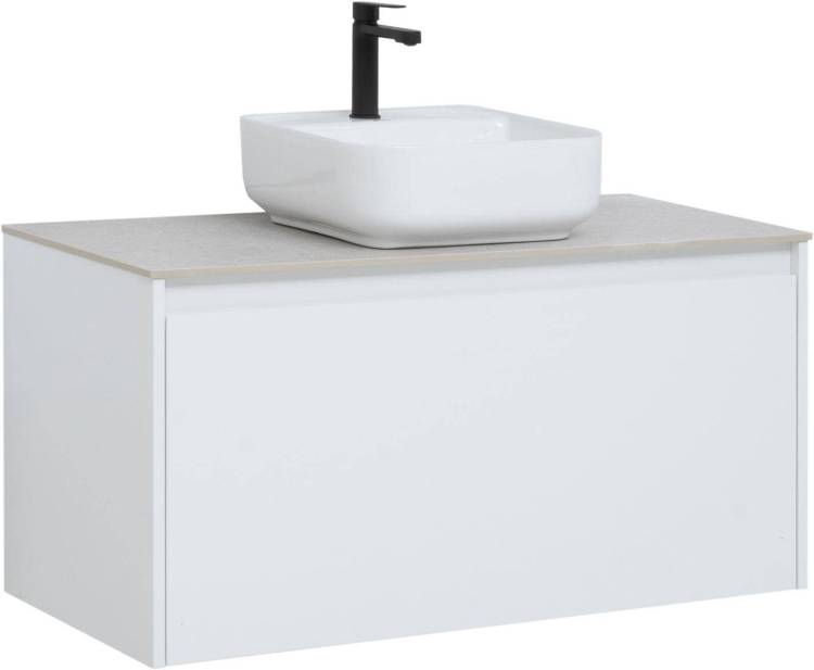 Тумба под раковину Aquanet Nova Lite 100 242580 1+1 ящика, белый глянец