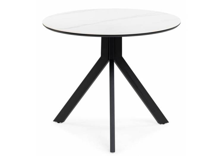 Стол Notta Том 612159 белый мрамор snow white, черный 90x90x75