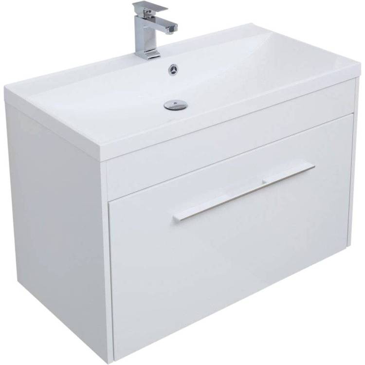 Тумба с раковиной Aquanet Августа 90 белая