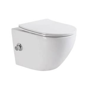 Унитаз подвесной BelBagno Uno BB3105CHR-BS/SC с сиденьем и креплением, с функцией биде и смесителем