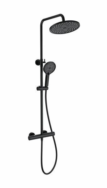 Душевая стойка Wonzon & Woghand WW-B3013-T1-MB с термостатом, черный