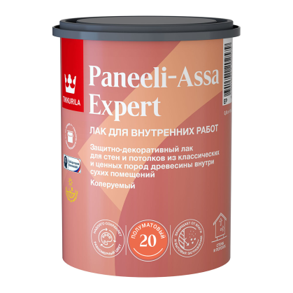 Лак интерьерный Tikkivala Paneeli Assa Expert EP полуматовый 0.9 л