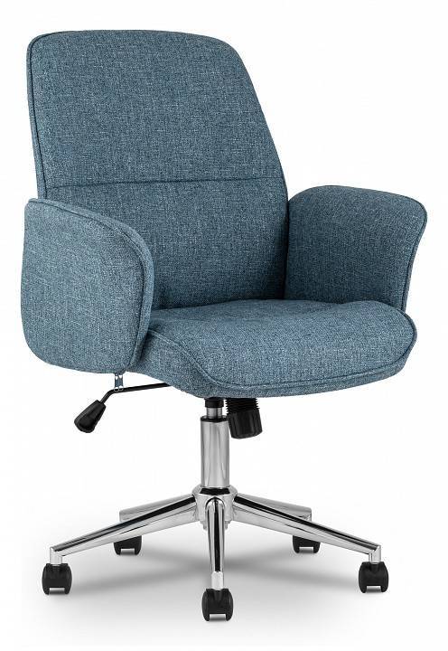 Кресло компьютерное Stool Group Simona THOMASINA TWEED BLUE голубой
