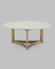 Стол журнальный Stool Group Кассия ECT-292-BRCGS-white 333-2 светлая керамика 90x90x40 фото 2