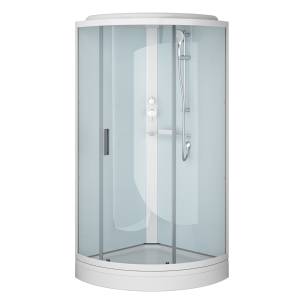Душевая кабина AM.PM X-Joy W88C-401-090WT 90x90, четверть круга, профиль белый, стекло прозрачное