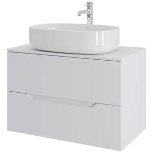 Тумба с раковиной Orange Line Li-80TuwMDF+B04-600W белая матовая, 80.5 см