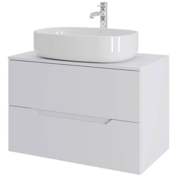 Тумба с раковиной Orange Line Li-80TuwMDF+B04-600W белая матовая, 80.5 см