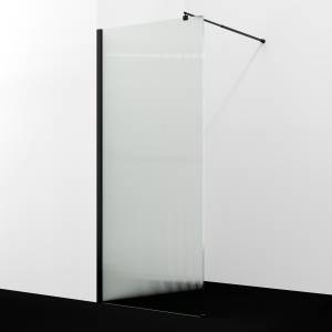 Душевая перегородка Wasserkraft Rur 30W44MB-FL профиль черный матовый, стекло рифленое, 100x200