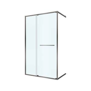 Душевая дверь в нишу Cezares LUX-B-FS-11-130-C-GM профиль оружейная сталь, стекло прозрачное, 130x195