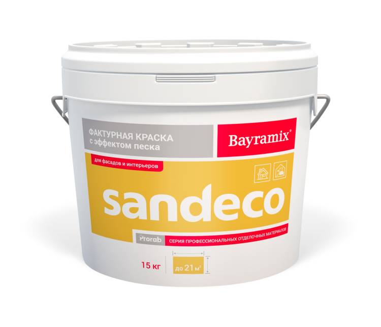 Фактурная краска с эффектом песка Bayramix Sandeco база A 7 кг