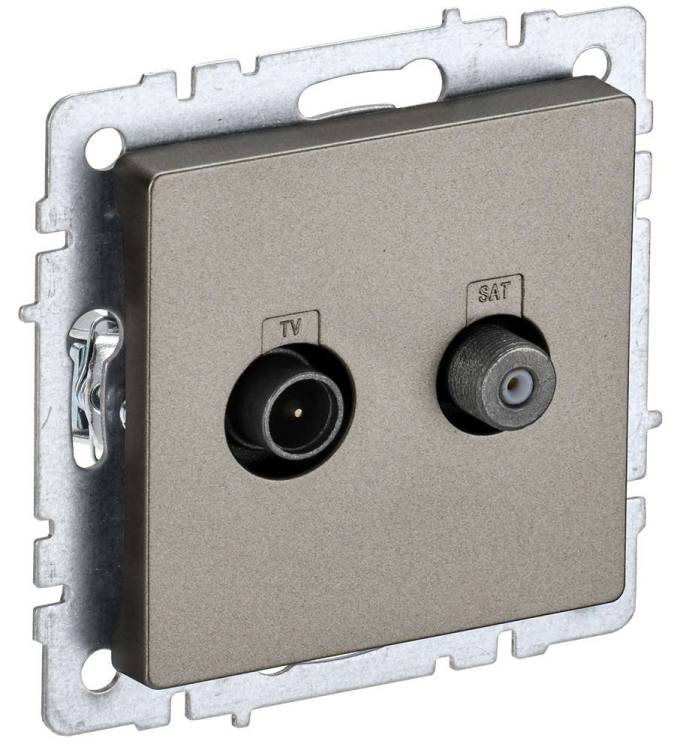 ТВ-розетка TV+SAT IEK Brite BR-AF20-O-K37 шампань