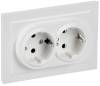 Розетка 2-местная с заземлением IEK Brite BR-R21-16-K91-F арктический белый