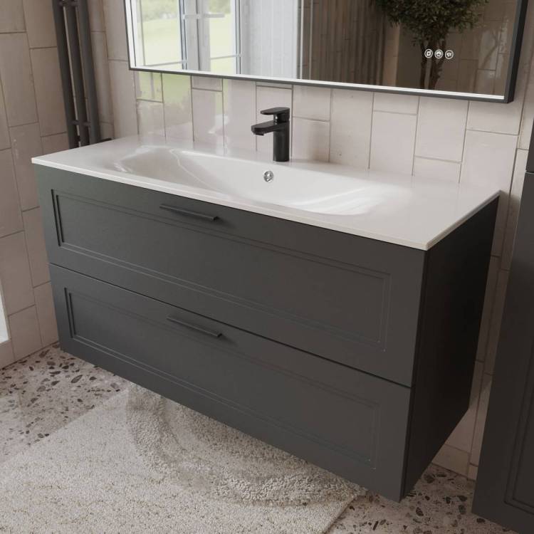 Тумба с раковиной Terminus Classik CLA101202701601O графит , 120x62