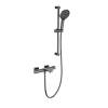 Смеситель для ванны Wonzon & Woghand WW-C2021-A-BGG термостатический, с душевым гарнитуром, темный графит
