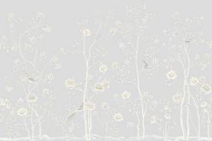 Бесшовные Eco обои Ortograf Chinoiserie 33924 Blooming grove blue Гладь ОЕ-Р2