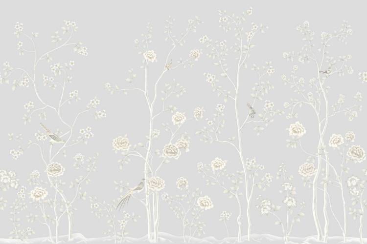Бесшовные Eco обои Ortograf Chinoiserie 33924 Blooming grove blue Гладь ОЕ-Р2