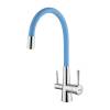 Смеситель для кухни Lemark Comfort LM3075C-SkyBlue с подключением к фильтру с питьевой водой Хром/Голубой