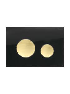 Кнопка смыва Cezares Lux LUX-GN-BORO-C черное стекло, клавиши брашированное золото