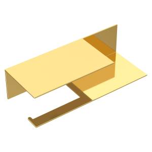 Держатель туалетной бумаги Boheme Qubic 10721-2-G c полкой, Gold
