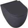 Унитаз подвесной Allen Brau Reality 4.32006.AN + 4.32007.AN безободковый, с крышкой-сиденьем микролифт, антрацит матовый