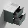 Тумба с раковиной La Fenice Simpla Twin Grigio NFNC-01-SIM-G-60-2-3-60 серо-зеленая матовая, 60 см фото 2