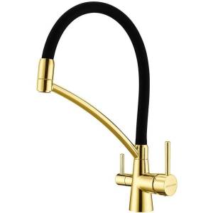 Смеситель для кухни Paulmark Siegen Si213111-G с гибким изливом, золотой