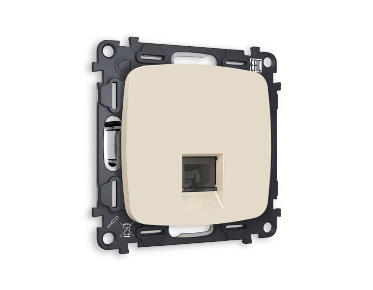Комплект механизма телефонной розетки со шторкой Ambrella Volt Omega MO332030