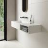 Раковина Vincea Solid Surface VWB-6S112MW из искусственного камня, 1200x400x200, подвесная, цвет белый матовый фото 3