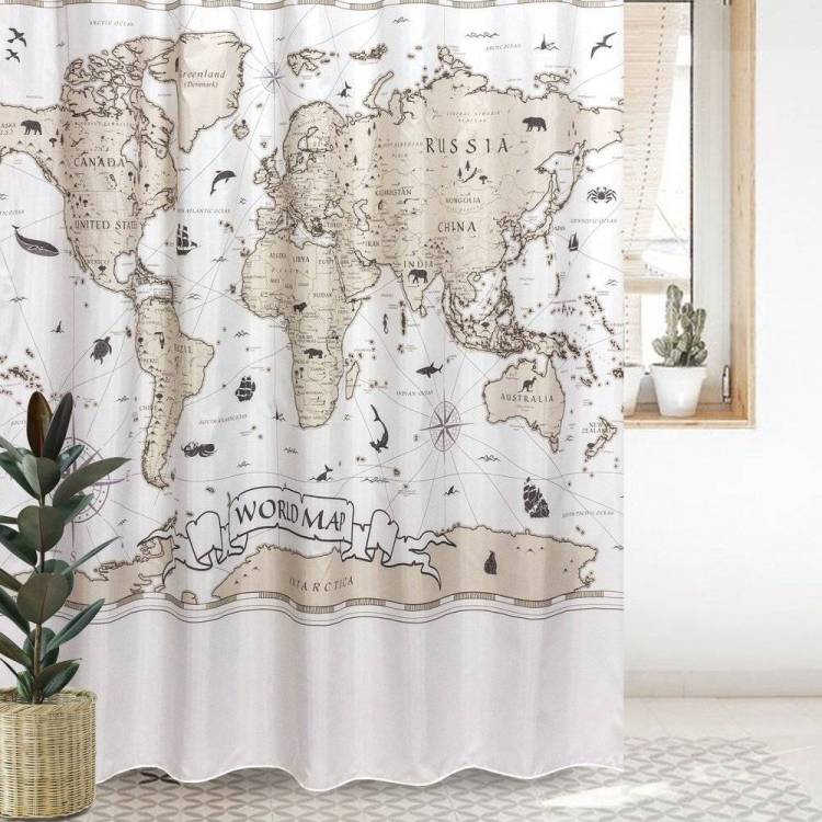 Штора для ванной Bath Plus Charme Red ch-21319 200х200, Nautical World Map II