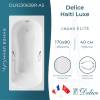 Чугунная ванна Delice Haiti Luxe DLR230638R-AS 170x80, белая, с антискользящим покрытием, с ручками, с ножками