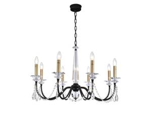 Большая хрустальная подвесная люстра Newport Анастасия 3978/C black+brass
