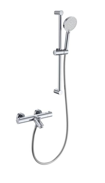 Смеситель для ванны Wonzon & Woghand WW-C2002-A-CR с душевым гарнитуром и термостатом, хром